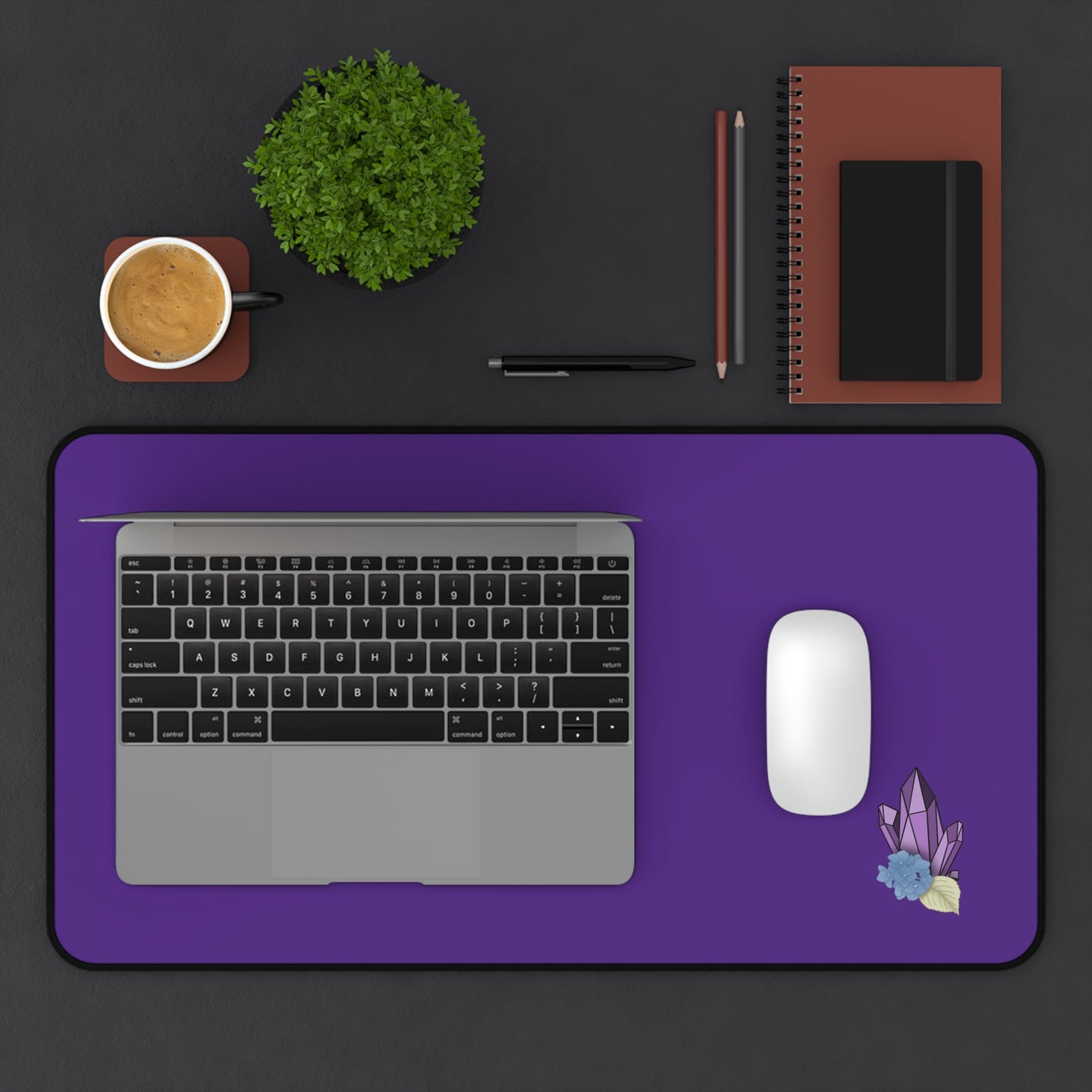Elegant Purple Crystal Desk Mat
