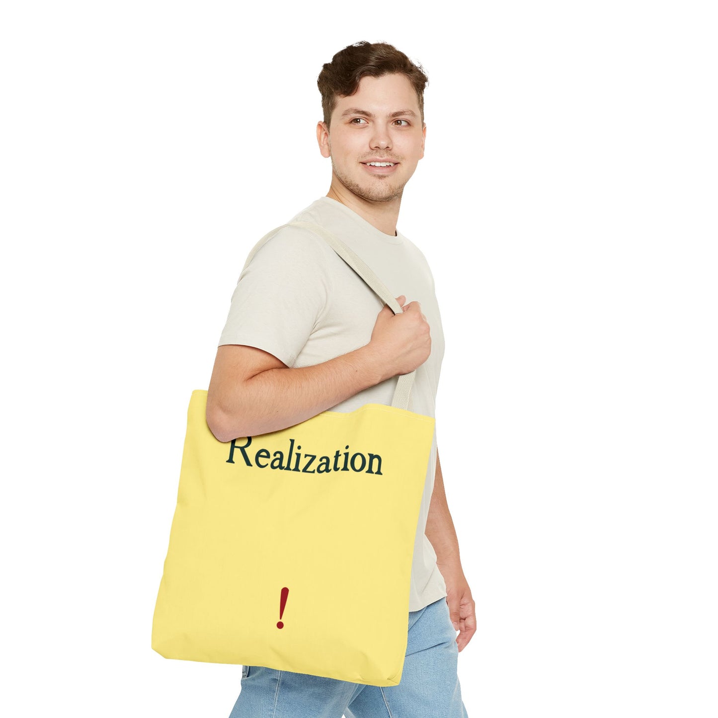 Realization Exclamation Tote Bag — Yellow AOP Everyday Carry