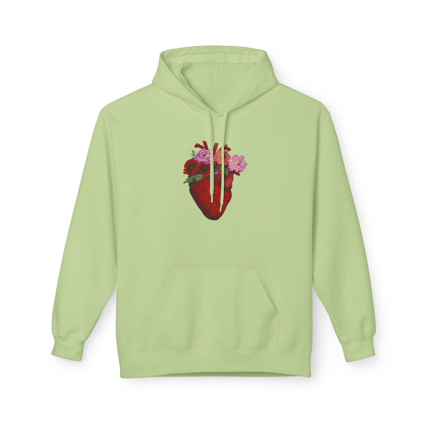 Floral Anatomical Heart Hoodie — Botanical Heart Graphic Pullover