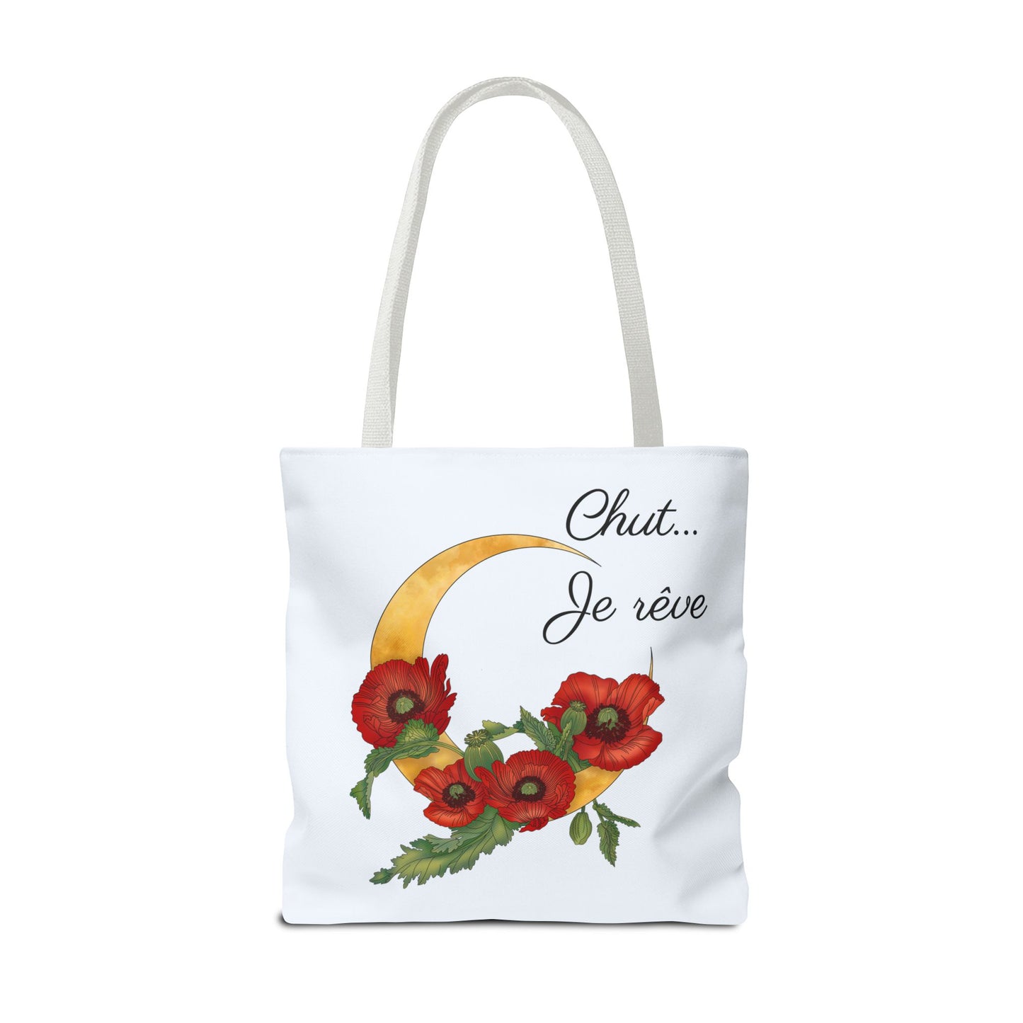 Tote Bag — "Chut... Je rêve" French Script Reversible Tote