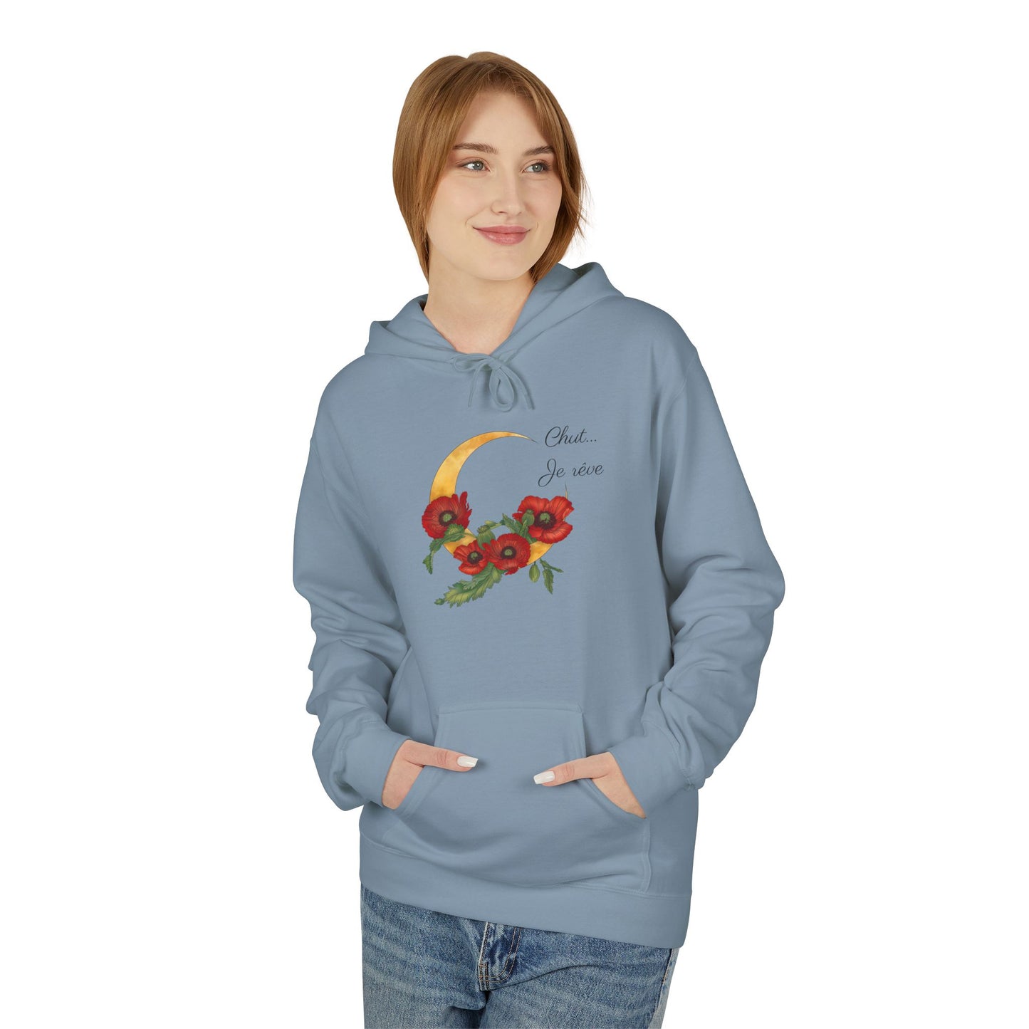 "Chut... Je rêve" Minimal French Script Hoodie Pullover