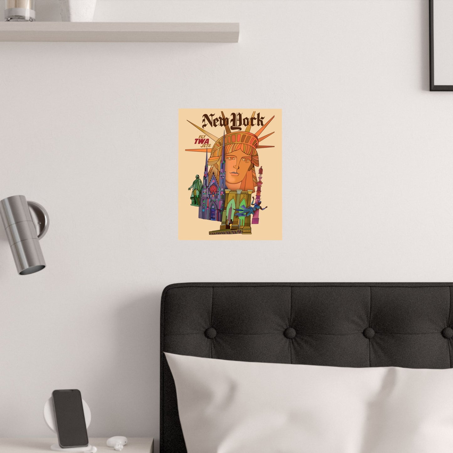 Vintage Travel Poster to New York Satin Poster High Definition