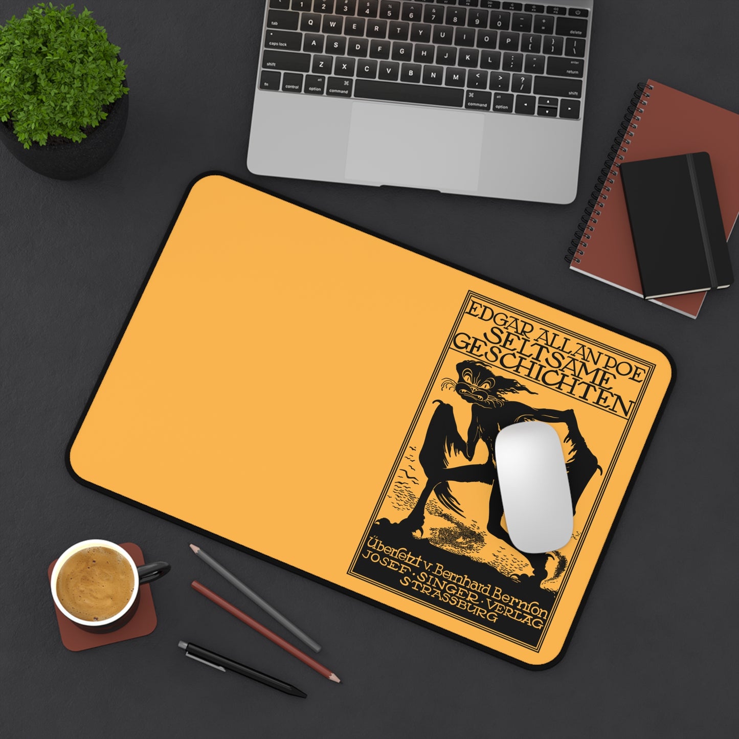 Edgar Allan Poe Vintage Book Cover Desk Mat