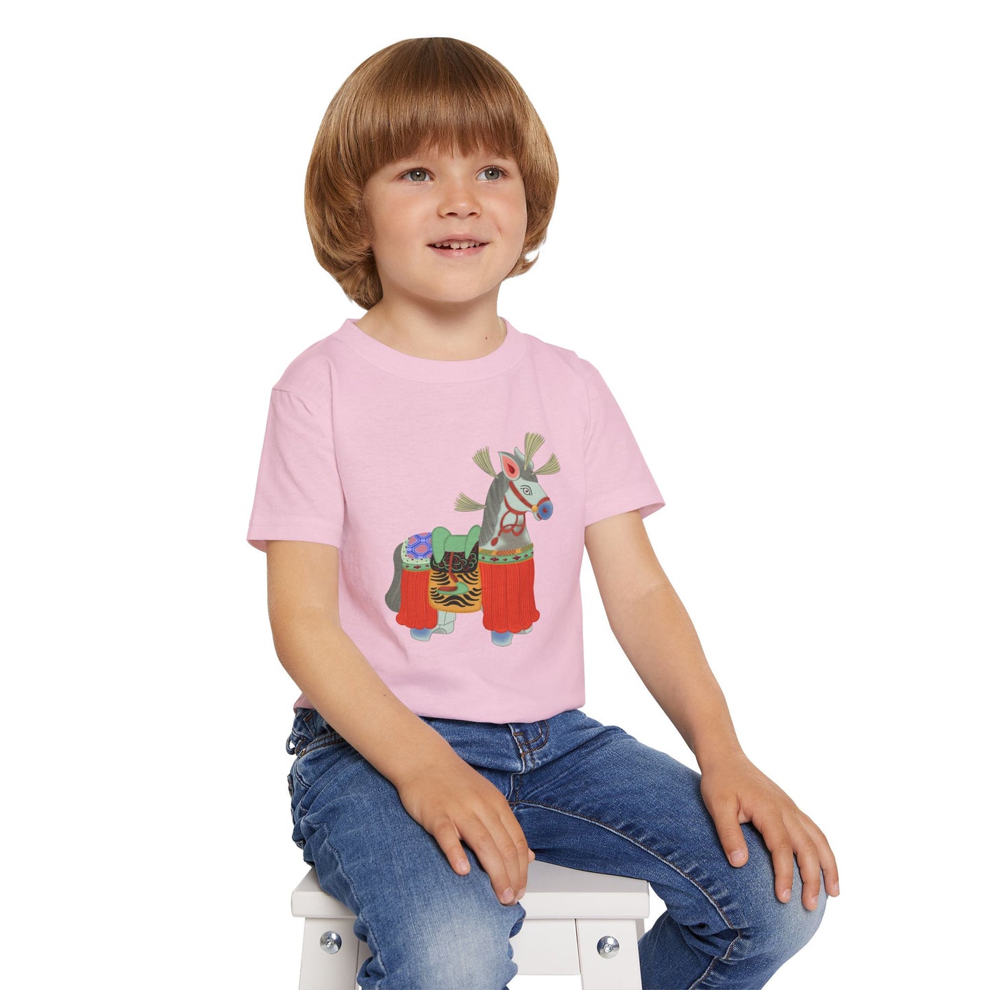 Colorful Folk Horse Toddler T-Shirt — Cute Traditional Piñata-Inspired Print