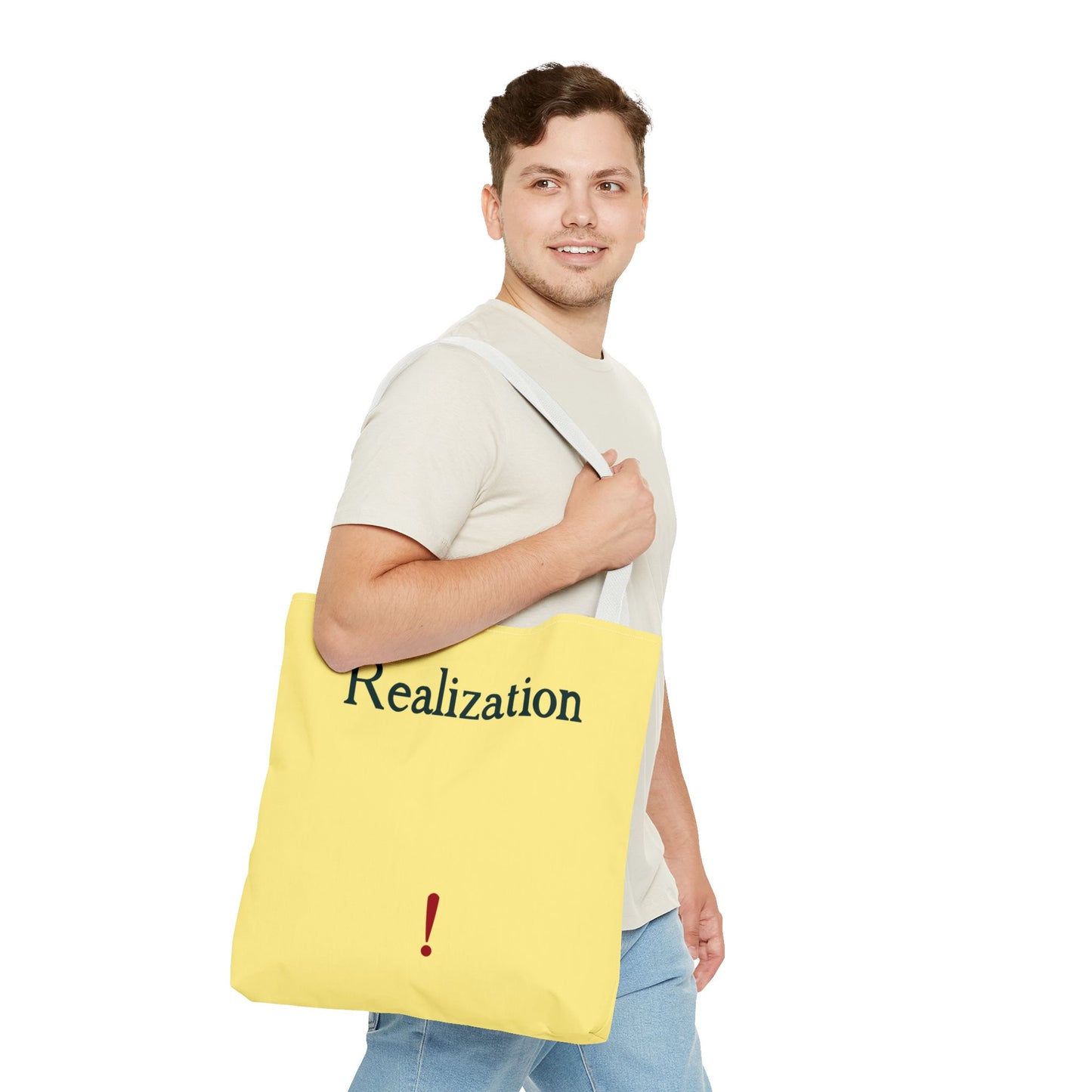Realization Exclamation Tote Bag — Yellow AOP Everyday Carry