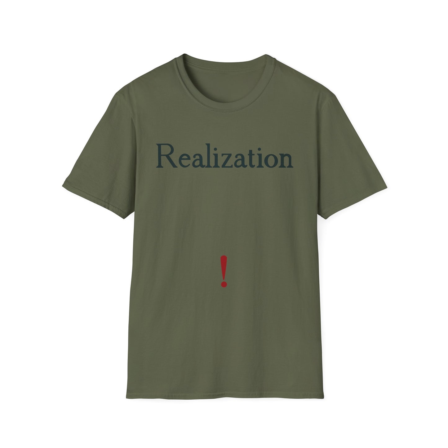 Realization T‑Shirt — Minimalist Inspirational Tee with 'Realization' Text