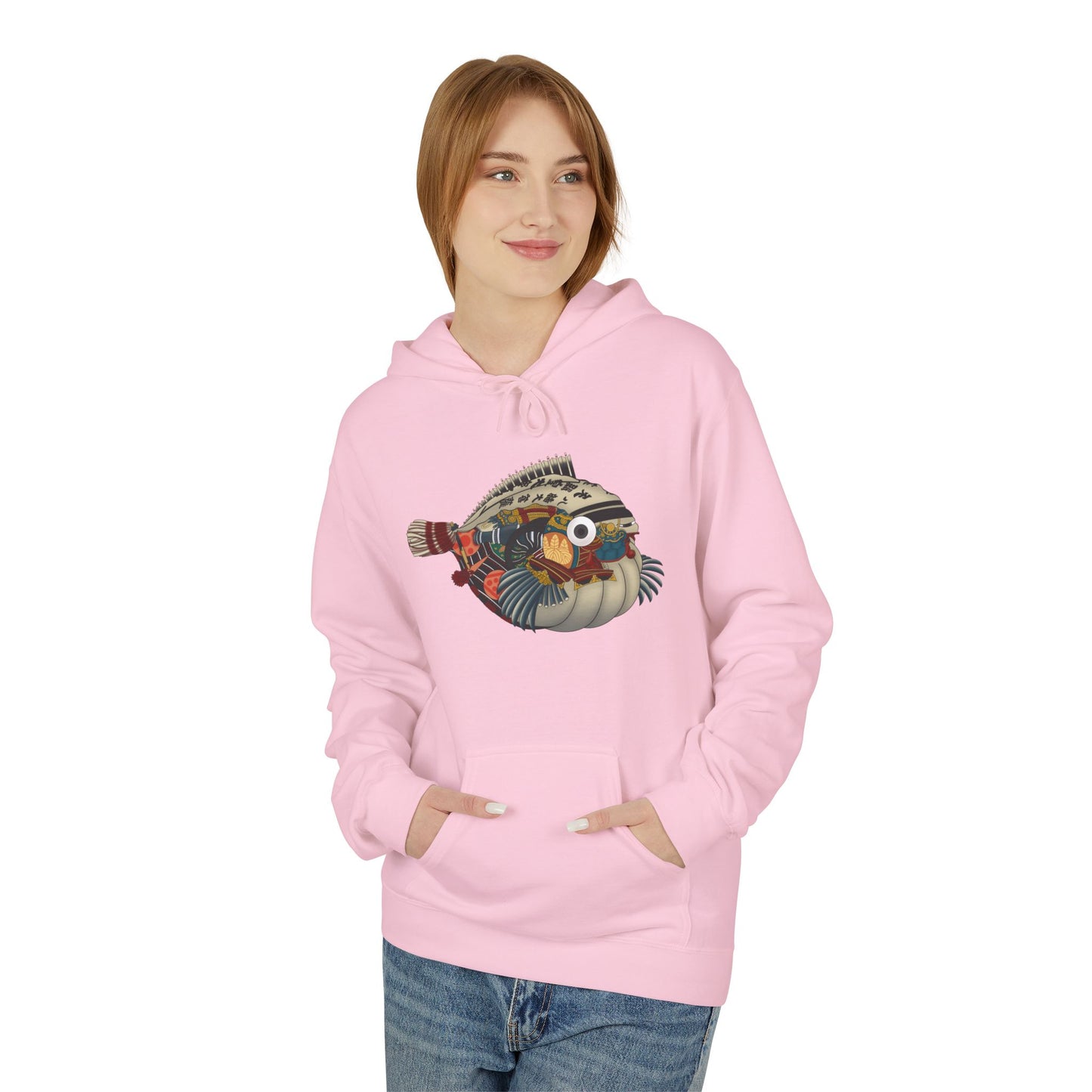 Pufferfish Art Hoodie — Colorful Japanese Fish Graphic Pullover