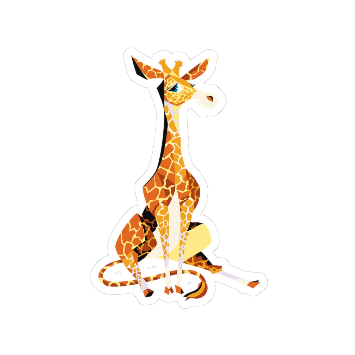 Sitting Giraffe Sticker