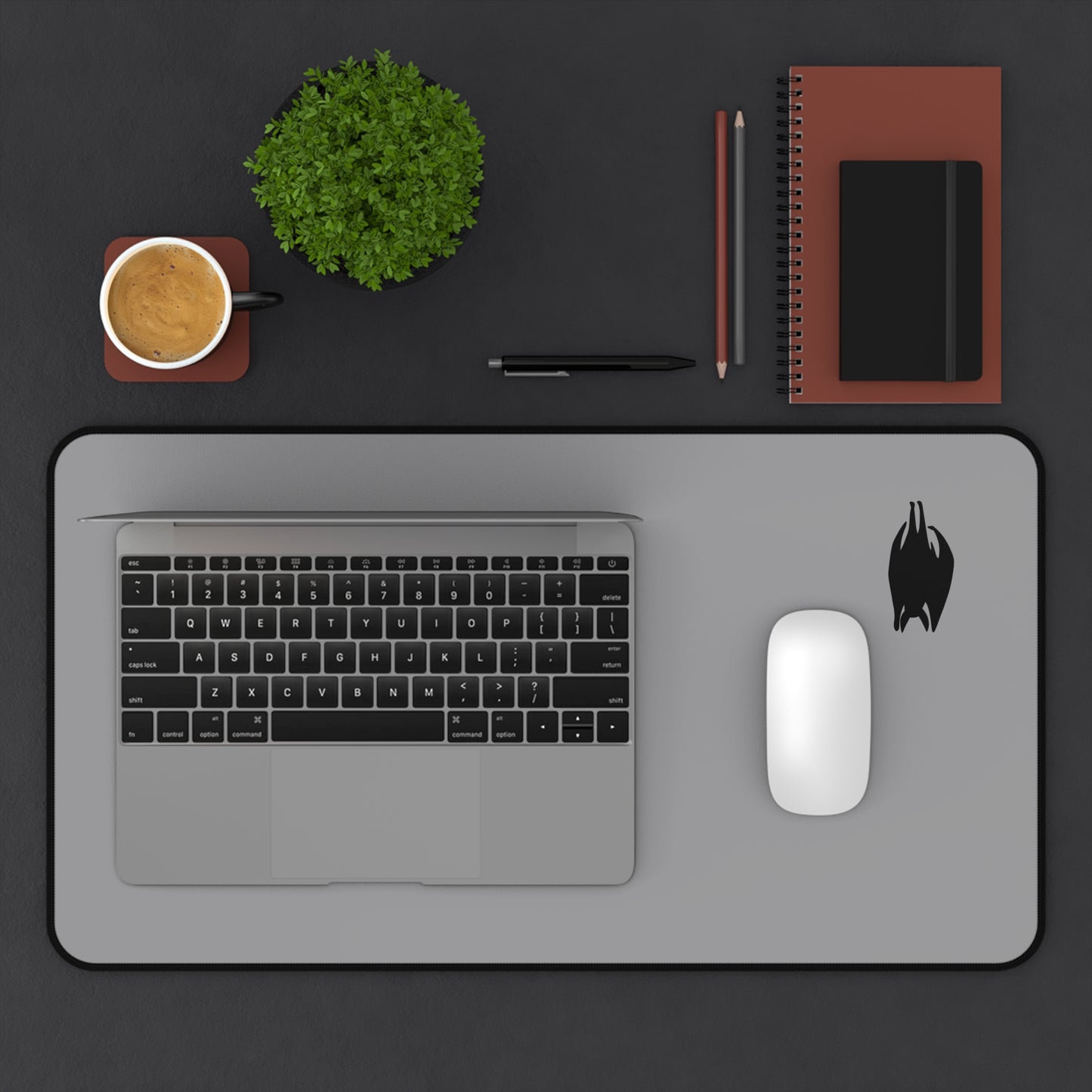 Sleek Black Hangin Bat Desk Mat