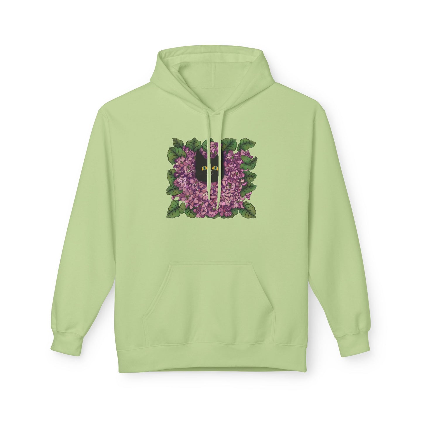 Lillac Black Cat Hoodie — Vintage Purple Lilac Graphic Pullover
