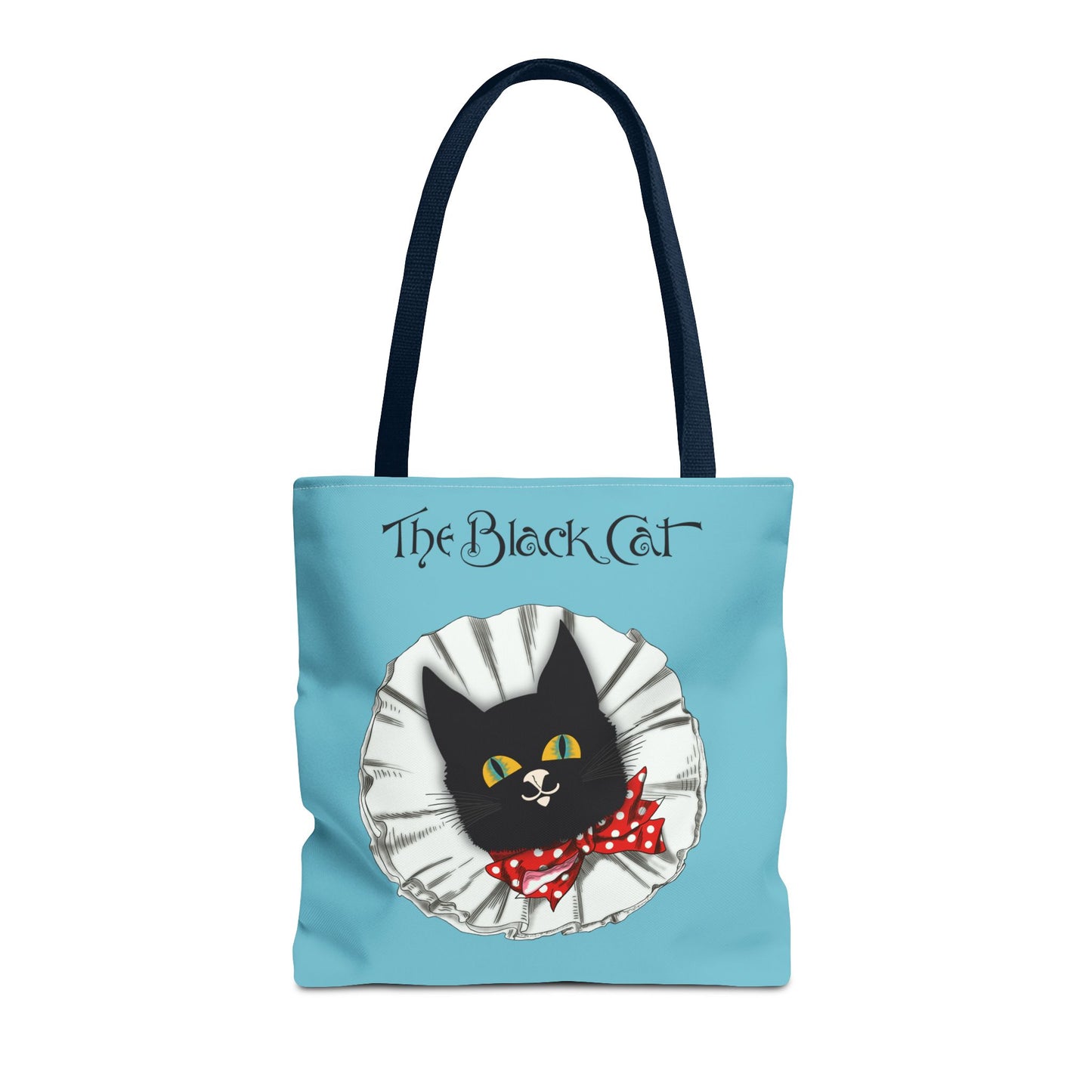 The Black Cat Clown Blue Tote Bag — Cute Vintage Cat Illustration Tote