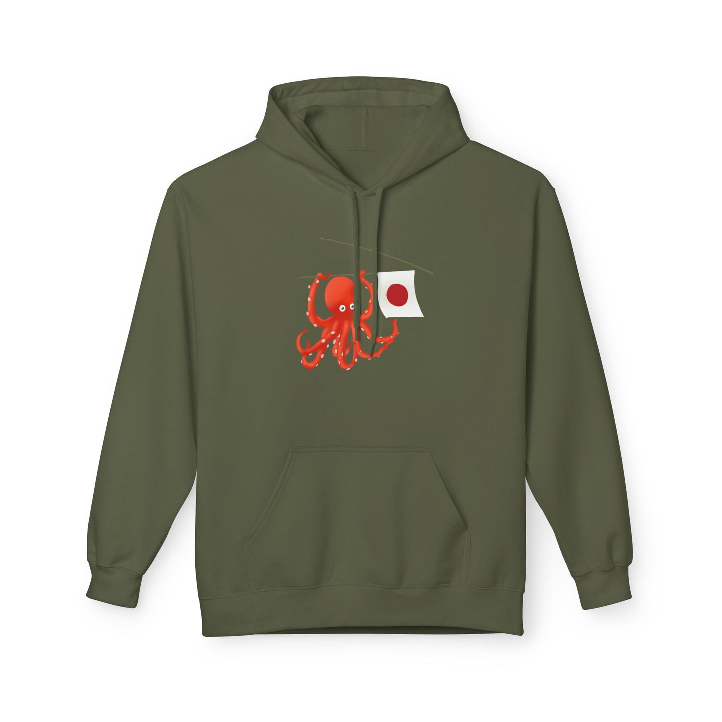 "Tako" Japanese Octopus Hoodie — Cute Red Octopus Graphic Pullover