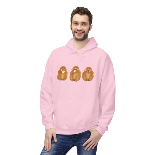 Three Wise Monkeys Fushimi clay doll Hoodie | Three Wise Monkeys