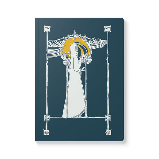 Vintage Book Cover w/forest witch Softcover Journal