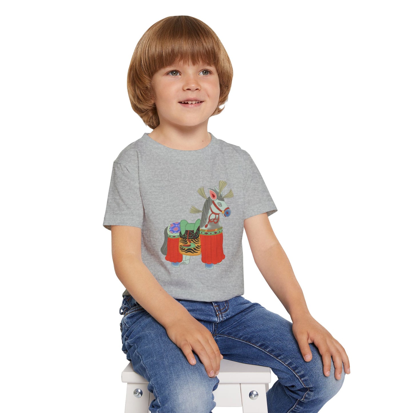Colorful Folk Horse Toddler T-Shirt — Cute Traditional Piñata-Inspired Print