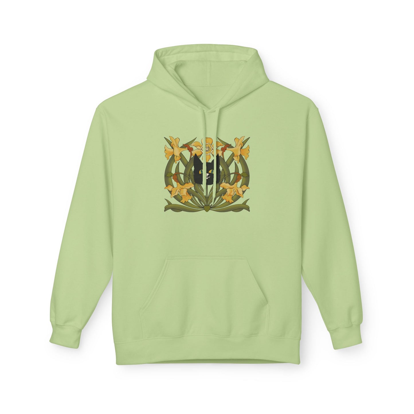 Daffodil Crest Hoodie — Vintage Floral Emblem Pullover