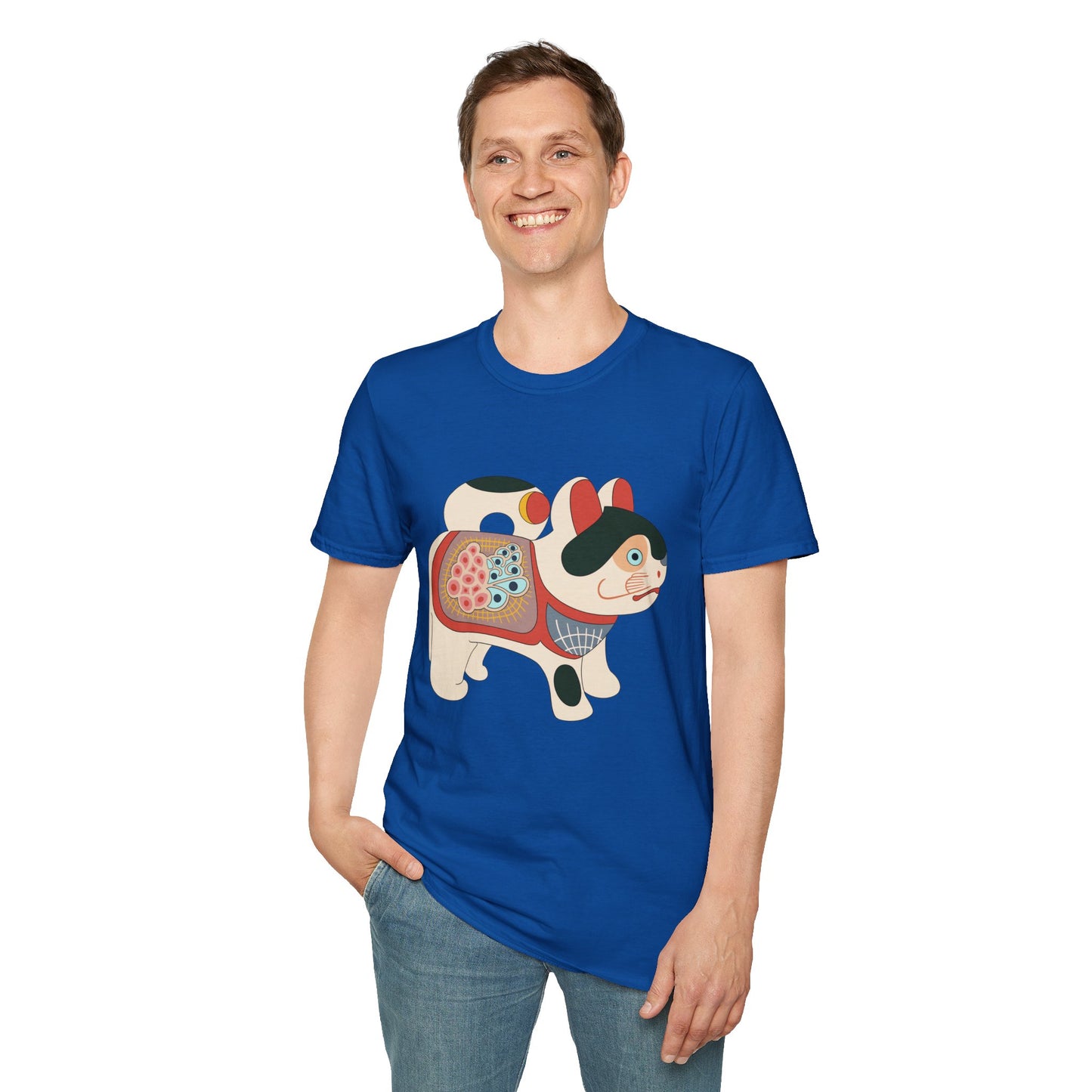 Lucky Inu Hariko illustration by Kawasaki Kyosen Tshirt— Japanese Lucky Cat Tee