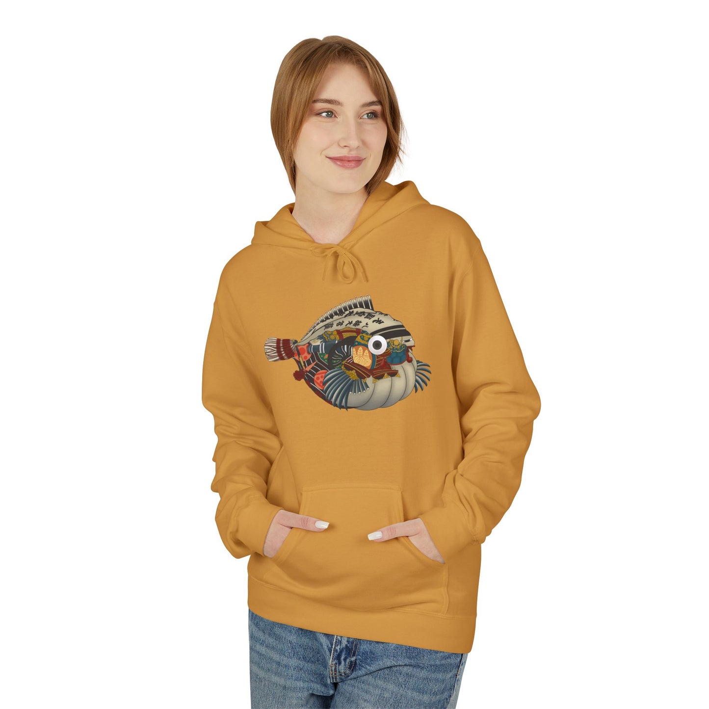 Pufferfish Art Hoodie — Colorful Japanese Fish Graphic Pullover