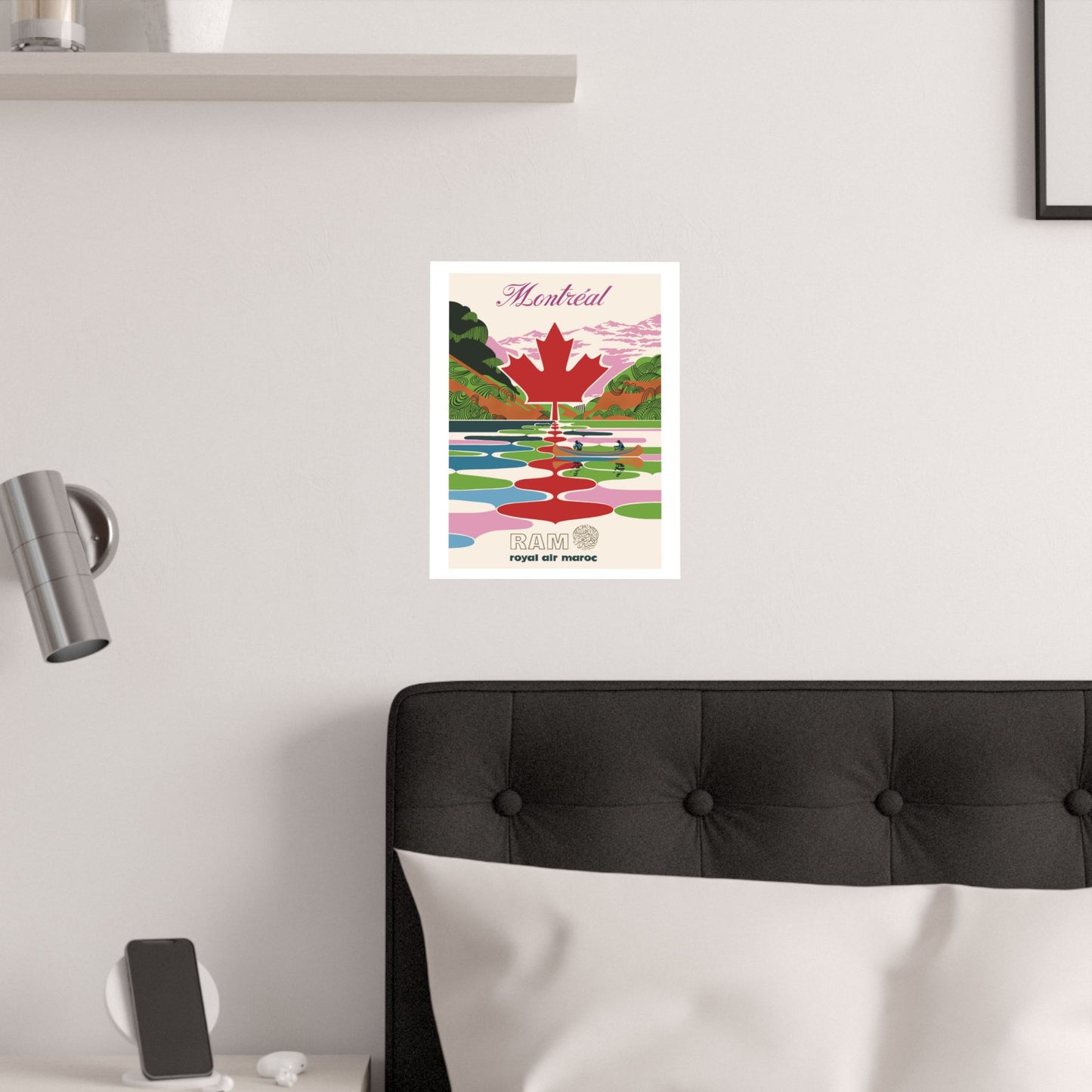 Vintage Air Travel Montreal Satin Poster Art