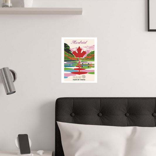 Vintage Air Travel Montreal Satin Poster Art