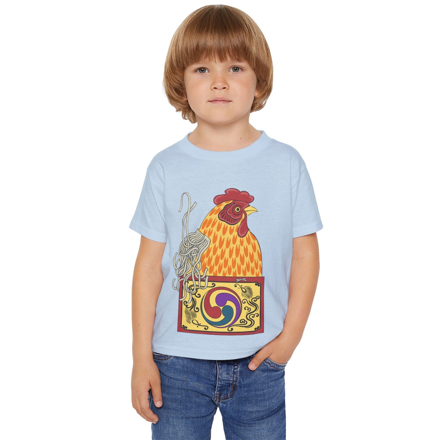 Japanese Rooster Toddler T-Shirt — Colorful Rooster Shimizu Seifū