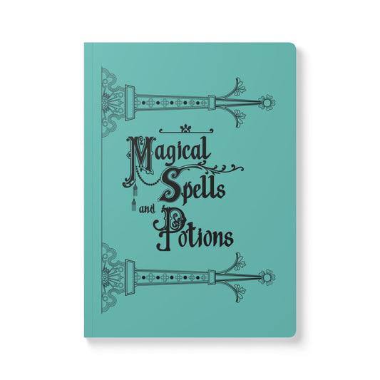 Magical Spells and Potions Vintage Book Cover Softcover Journal