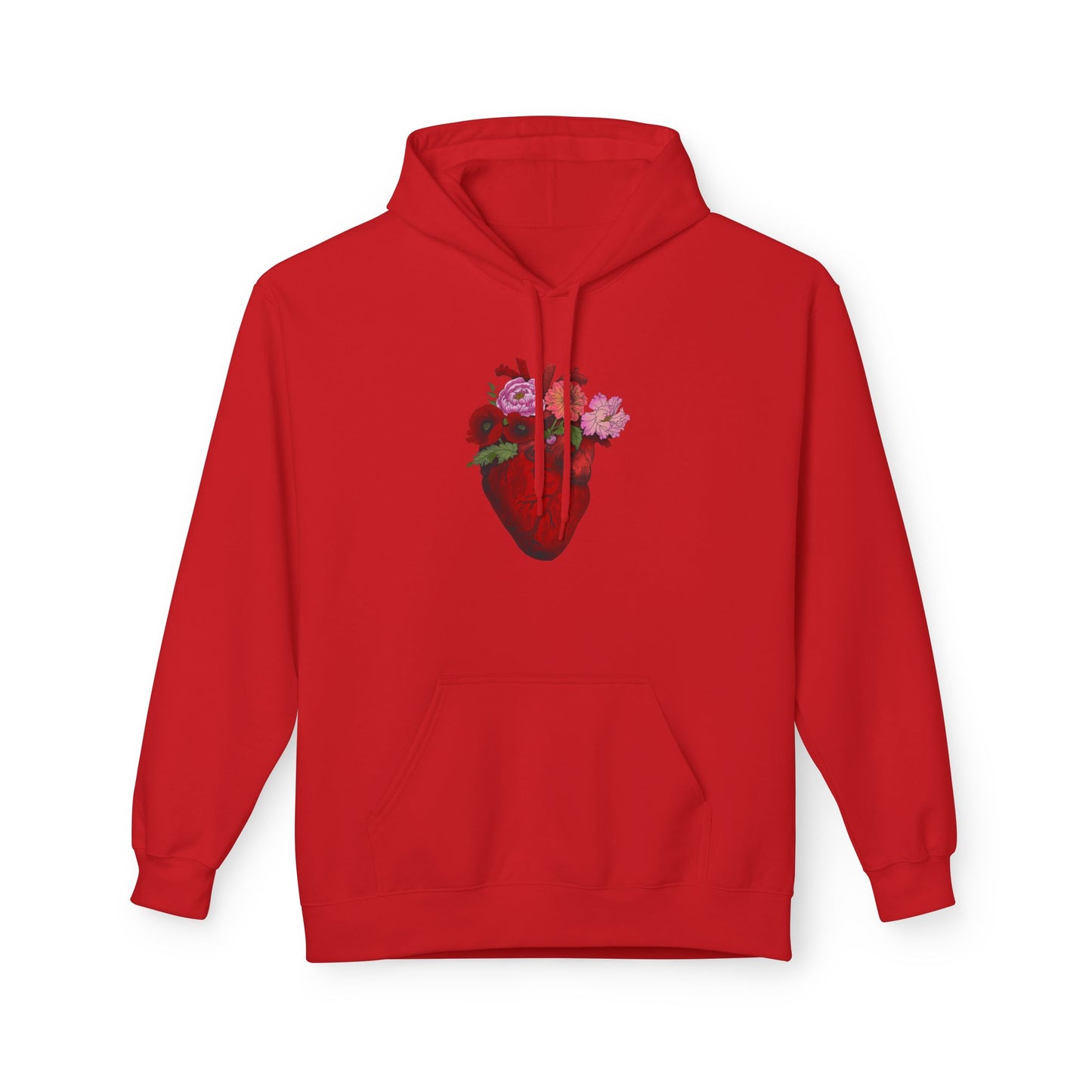Floral Anatomical Heart Hoodie — Botanical Heart Graphic Pullover