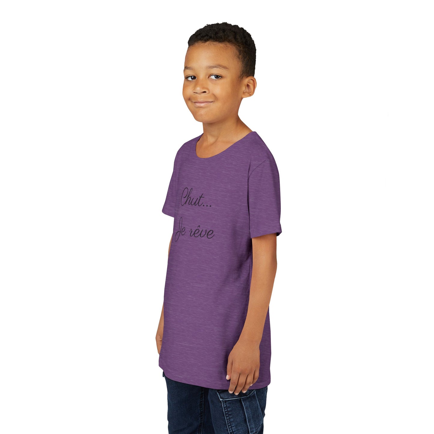 Youth Tee — "Chut... Je rêve" French Script Kids Shirt