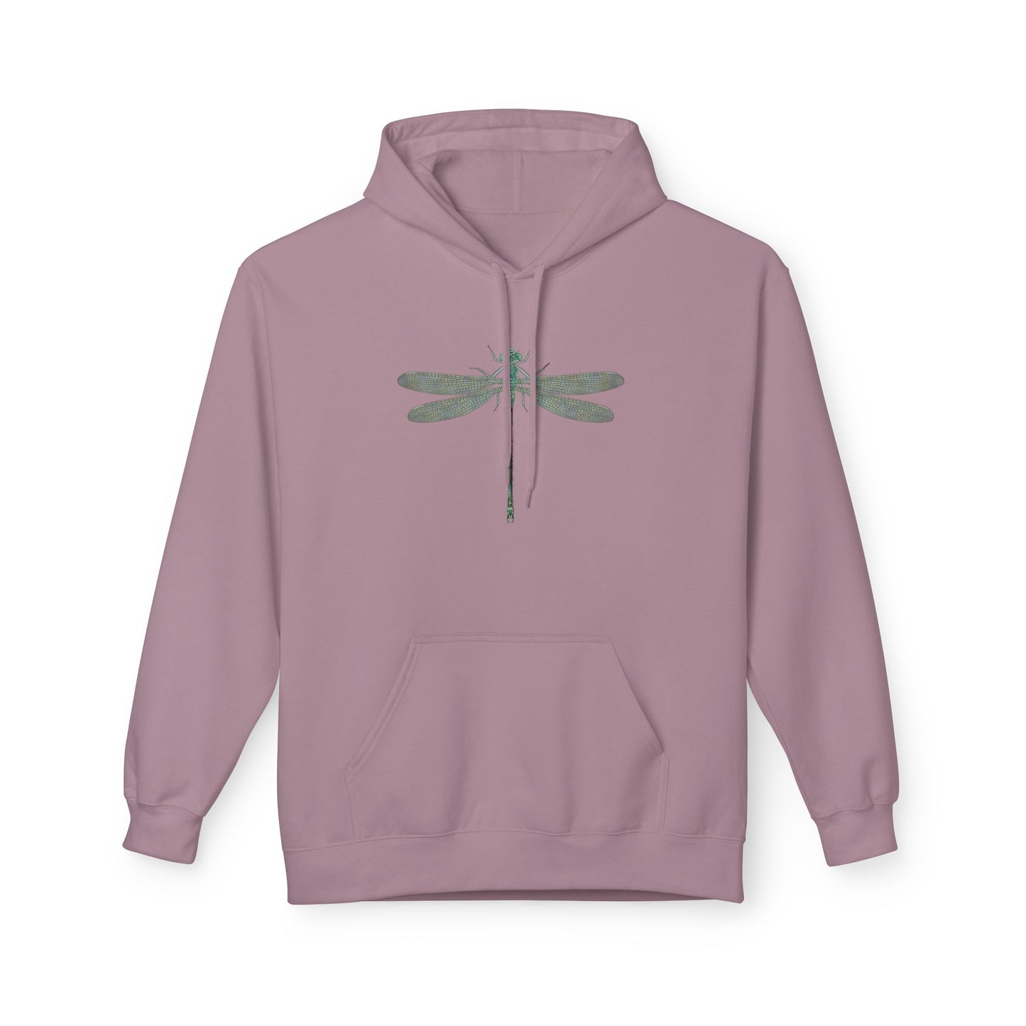 Dragonfly Minimalist Hoodie — Subtle Green Nature Graphic