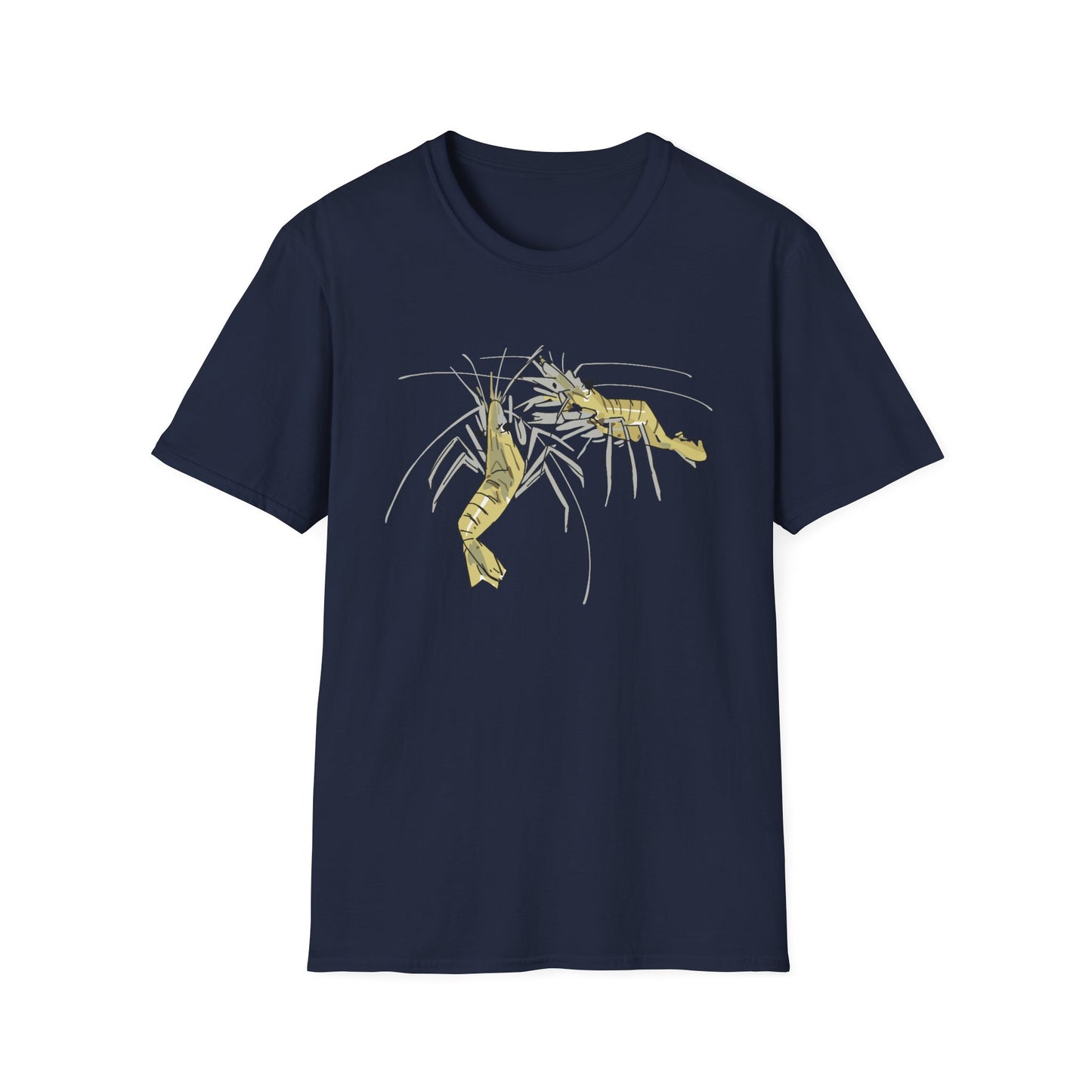 les crevettes by Mathurin Méheut Unizex Tshirt — Minimal Coastal Seafood Graphic Tshirt