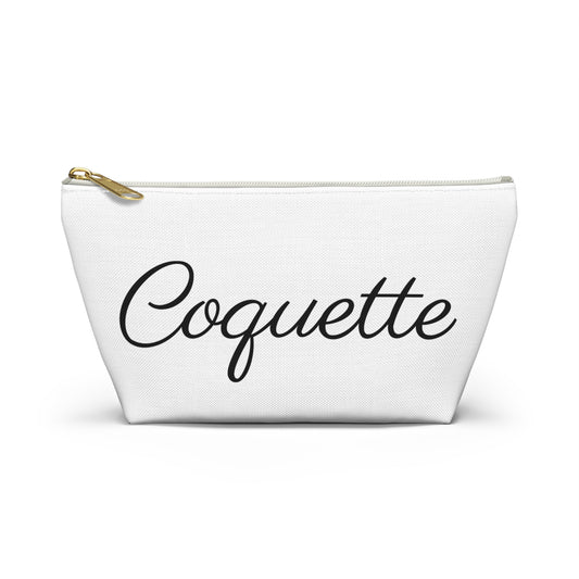 Chic Accessory Pouch - Stylish T-bottom Cosmetic Bag, Makeup Organizer, Gift for Women, Travel Essential, Coquette Design