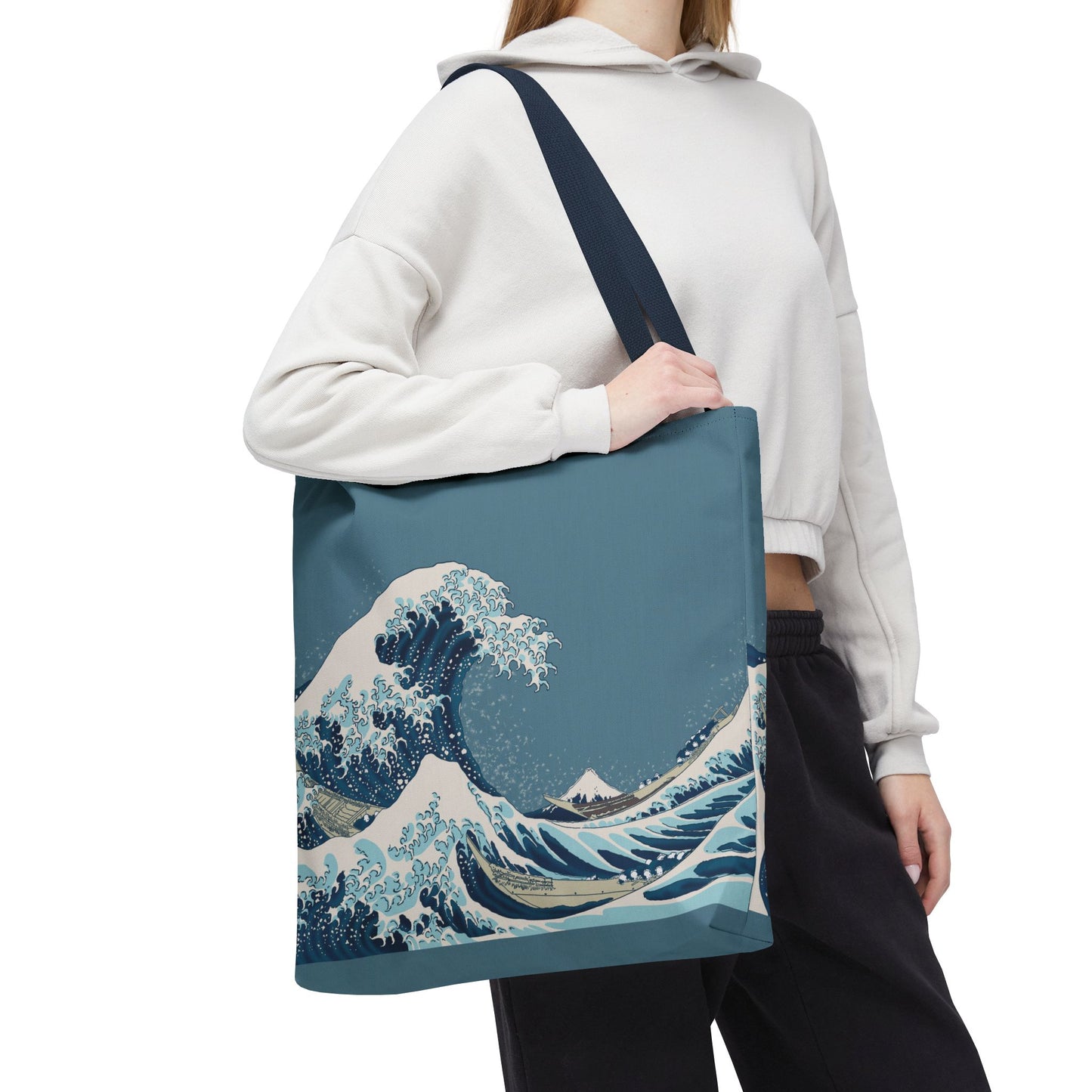 Hokusai Great Wave Tote Bag — Japanese Wave Print All-Over Canvas Beach & Market Tote