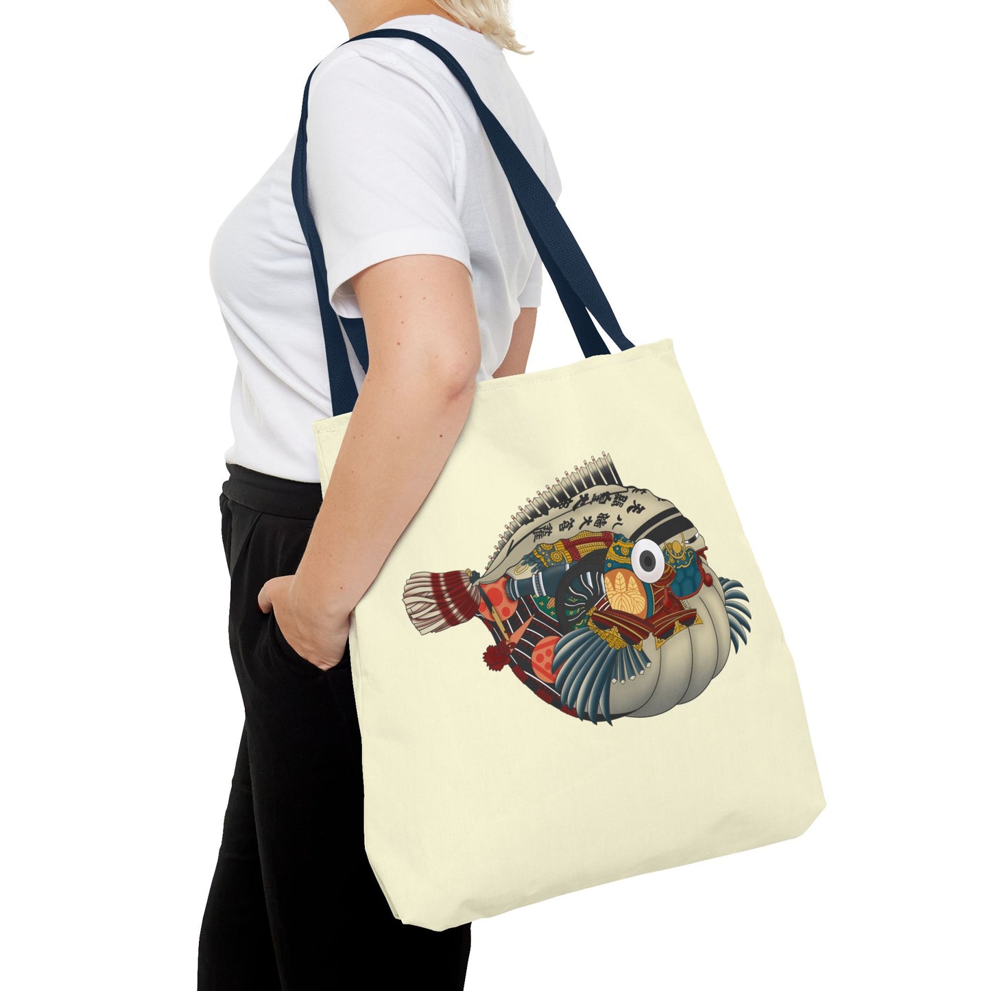 Puffer Fish Japanese Art Tote Bag — Colorful Japanese-Inspired Marine Illustration