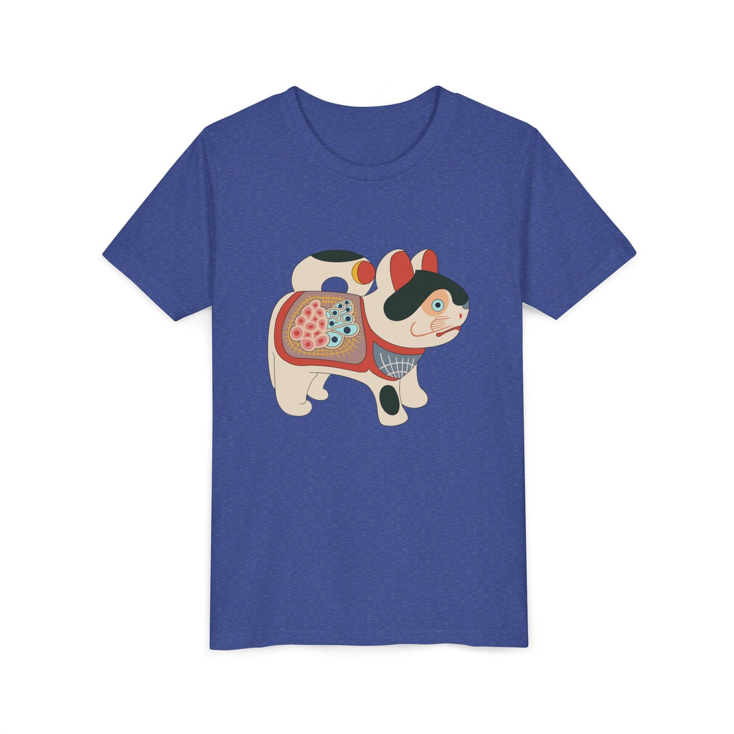Lucky Inu Hariko illustration by Kawasaki Kyosen Youth Tshirt— Japanese Lucky Cat Tee