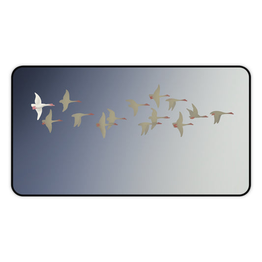 Elegant Migrating Birds Desk Mat