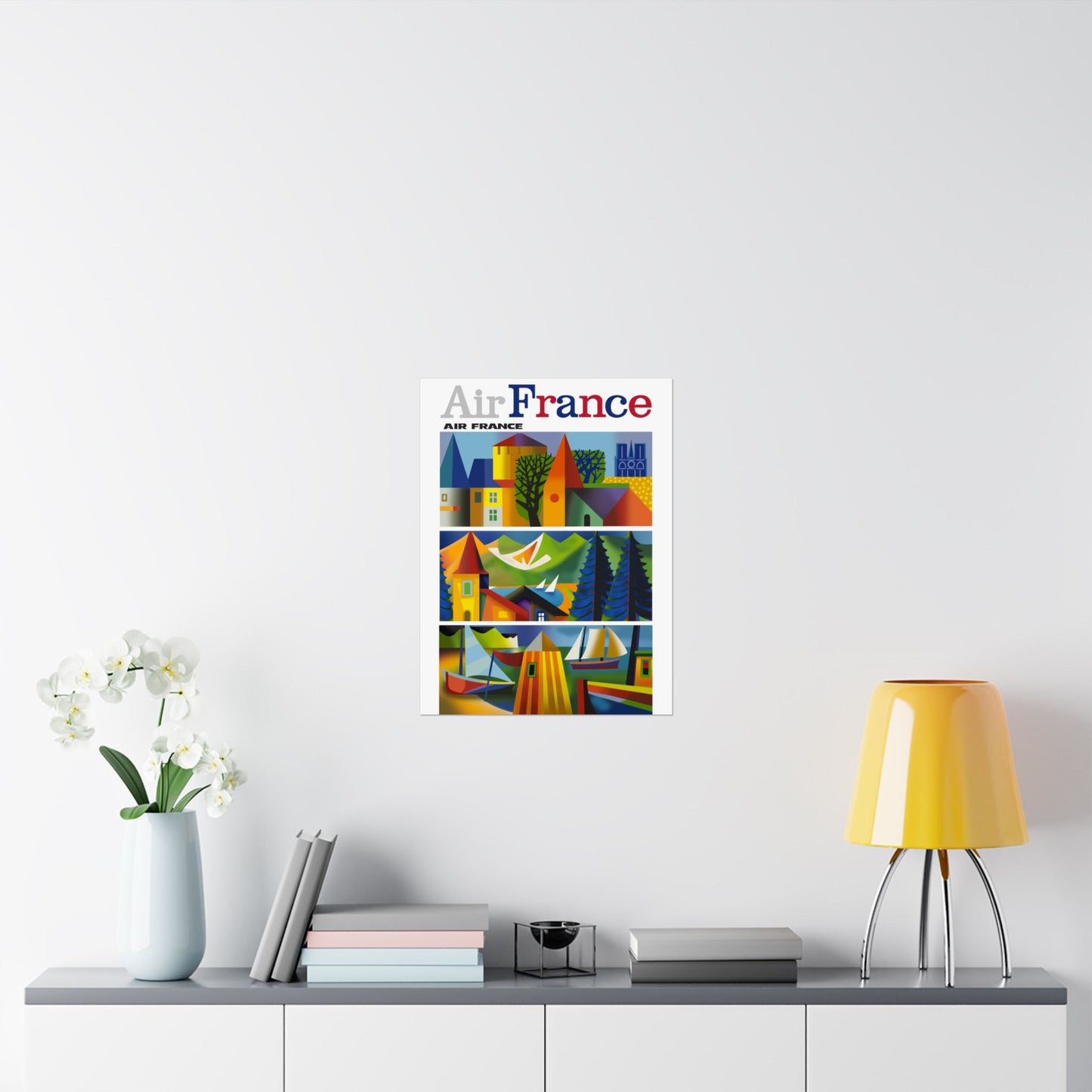 Vintage Air France Travel Destination Satin Poster