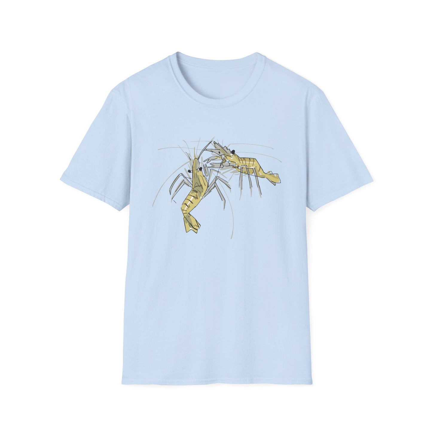 les crevettes by Mathurin Méheut Unizex Tshirt — Minimal Coastal Seafood Graphic Tshirt