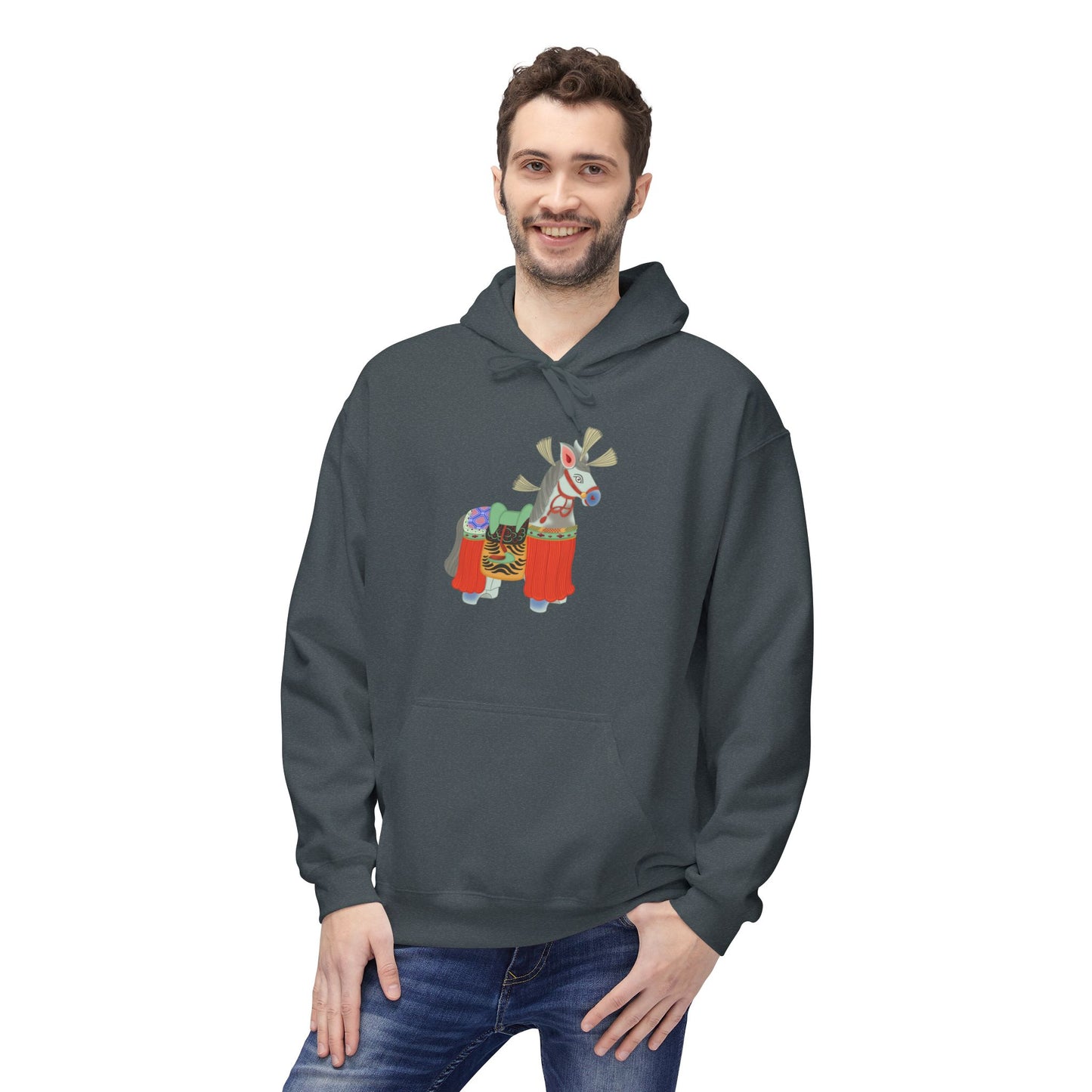 Japanese Vintage Toy Horse Hoodie — Cute Painter Horse Graphic Sweatshirt