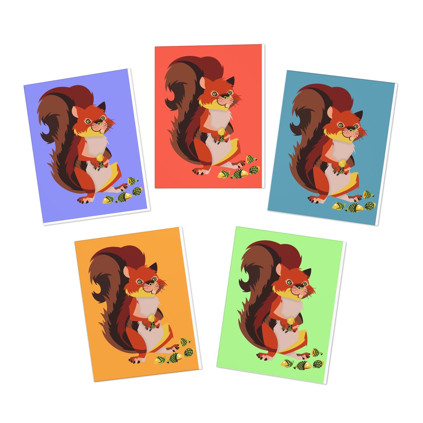 Cute Squirrel Greeting Cards with fun quote - 5-Pack for All Occasions