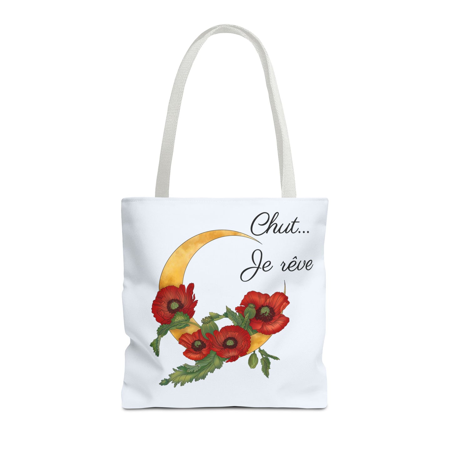 Tote Bag — "Chut... Je rêve" French Script Reversible Tote