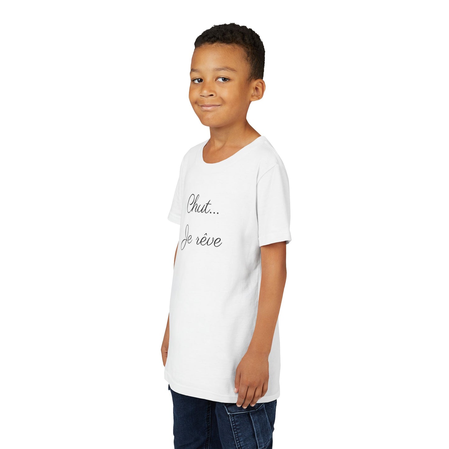 Youth Tee — "Chut... Je rêve" French Script Kids Shirt