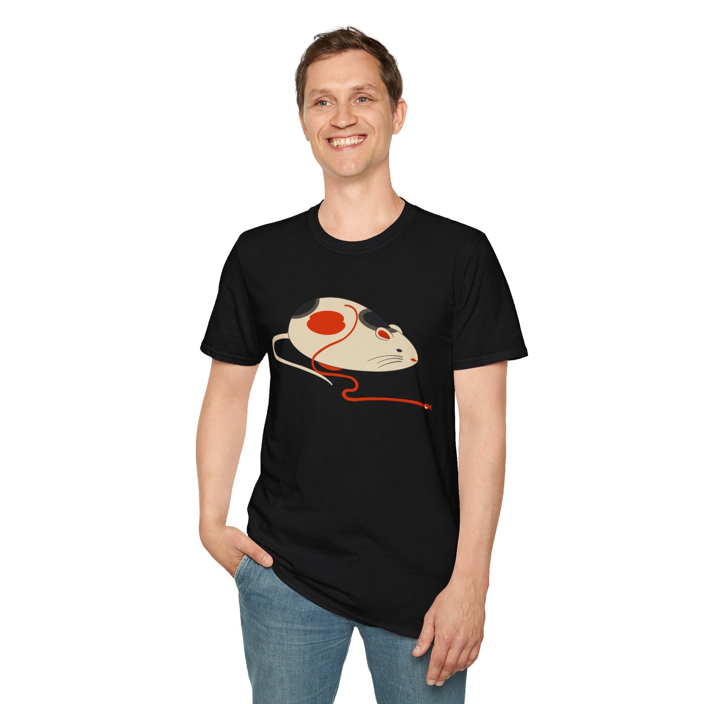 Japanese "Nezumi" Mouse T-Shirt — Cute Calico Mouse Graphic Tee
