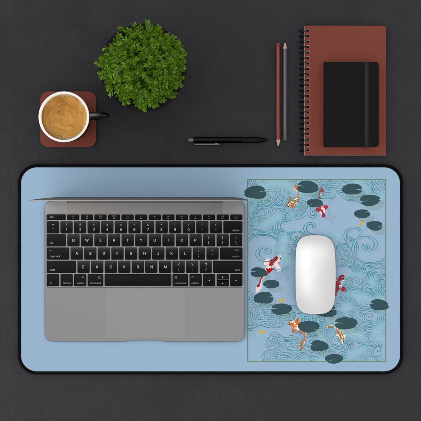 Serene Koi Pond Desk Mat