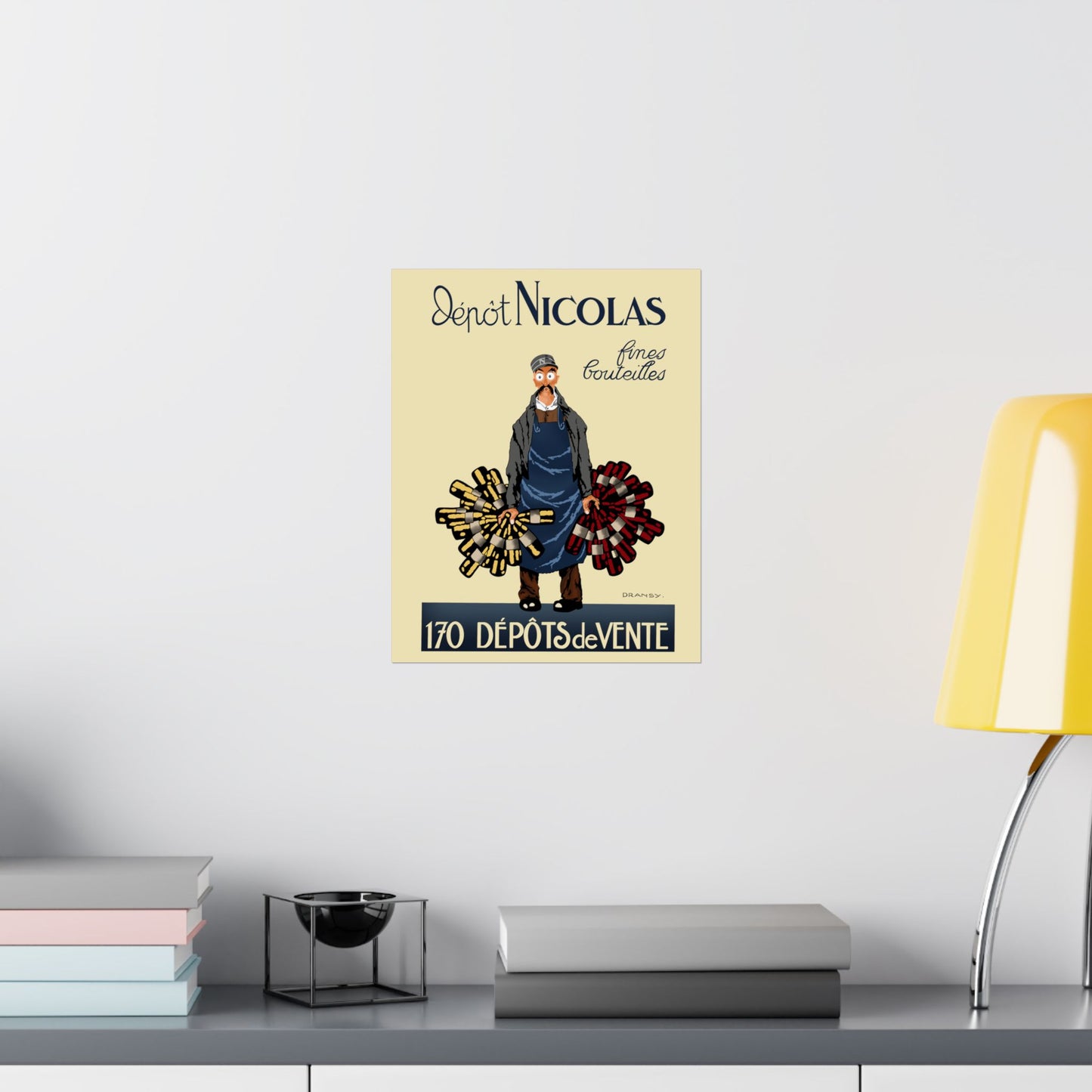 Vintage Nicolas Bottle Depot Satin Poster