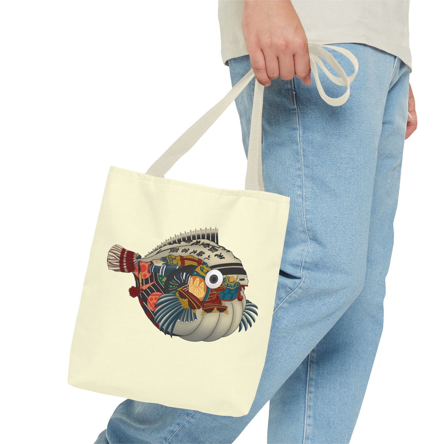 Puffer Fish Japanese Art Tote Bag — Colorful Japanese-Inspired Marine Illustration