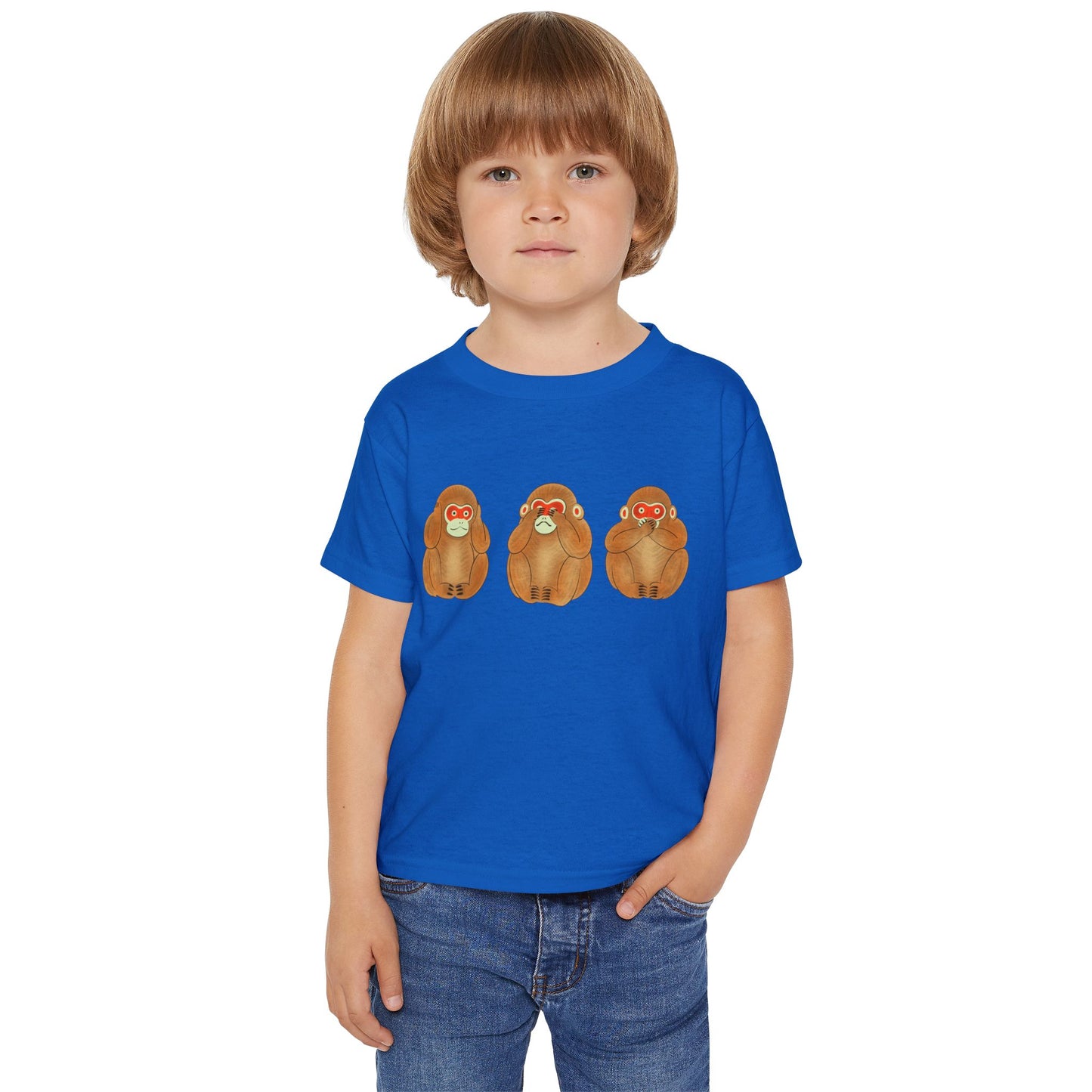 Three Wise Monkeys Fushimi clay doll Toddler TShirt | Three Wise Monkeys