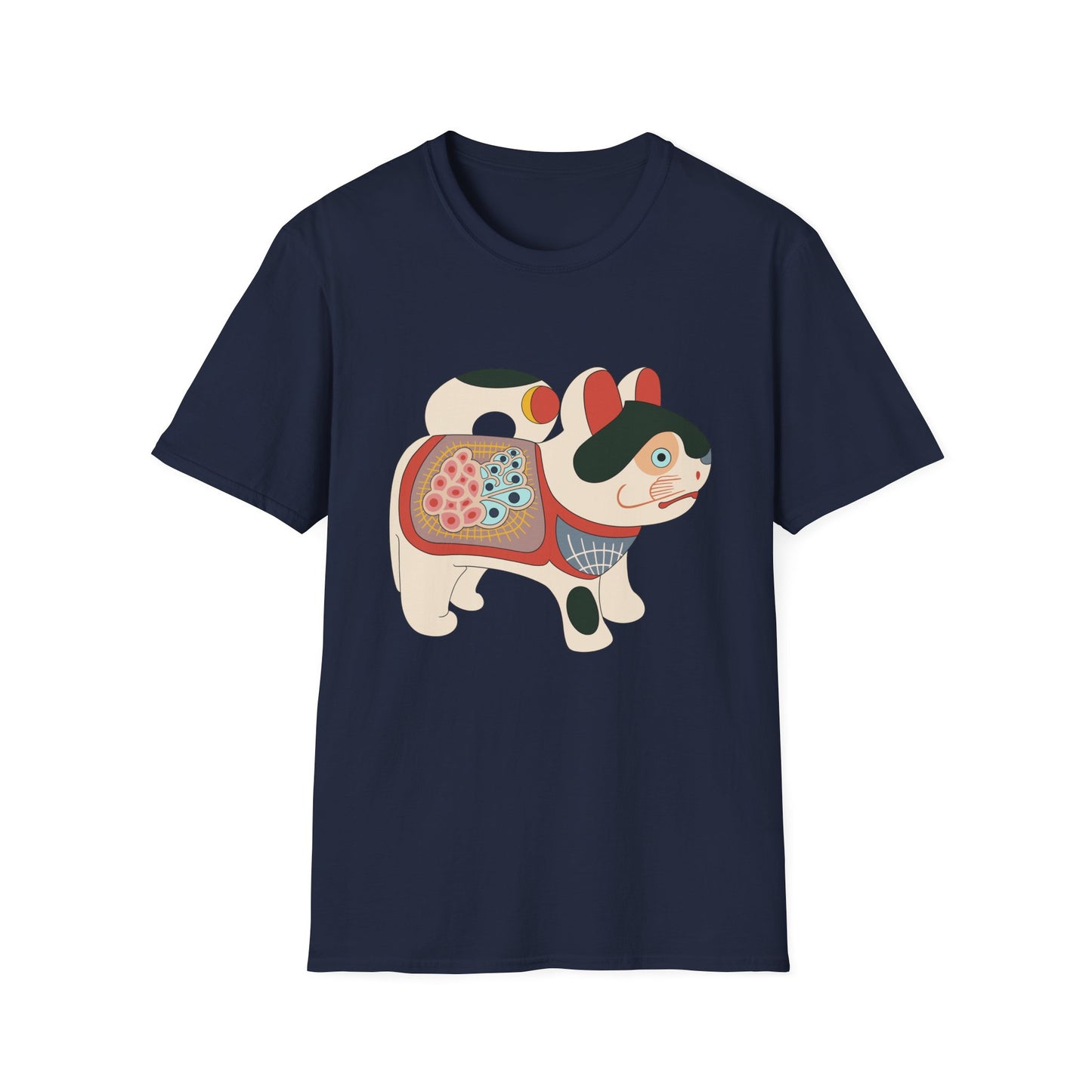 Lucky Inu Hariko illustration by Kawasaki Kyosen Tshirt— Japanese Lucky Cat Tee