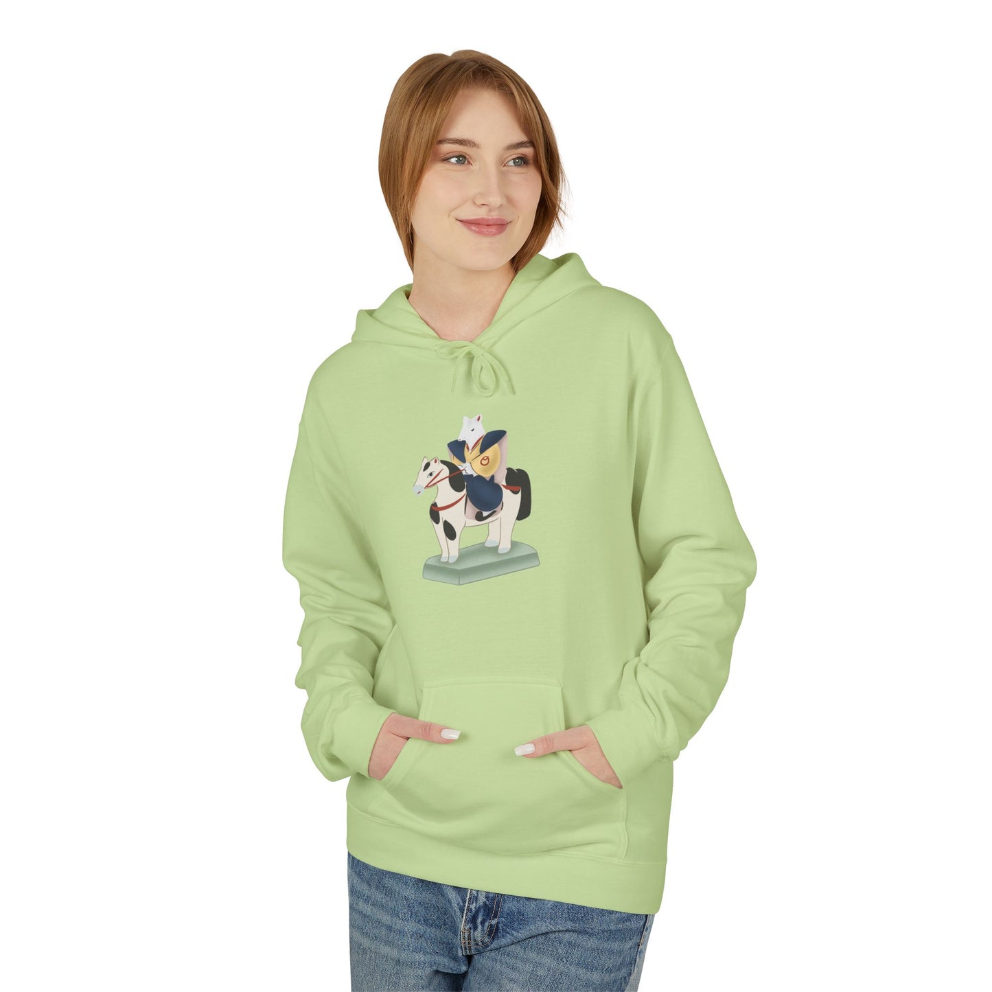 Miharu-goma Horse Hoodie — Traditional Japanese Toy Horse Graphic Sweatshirt