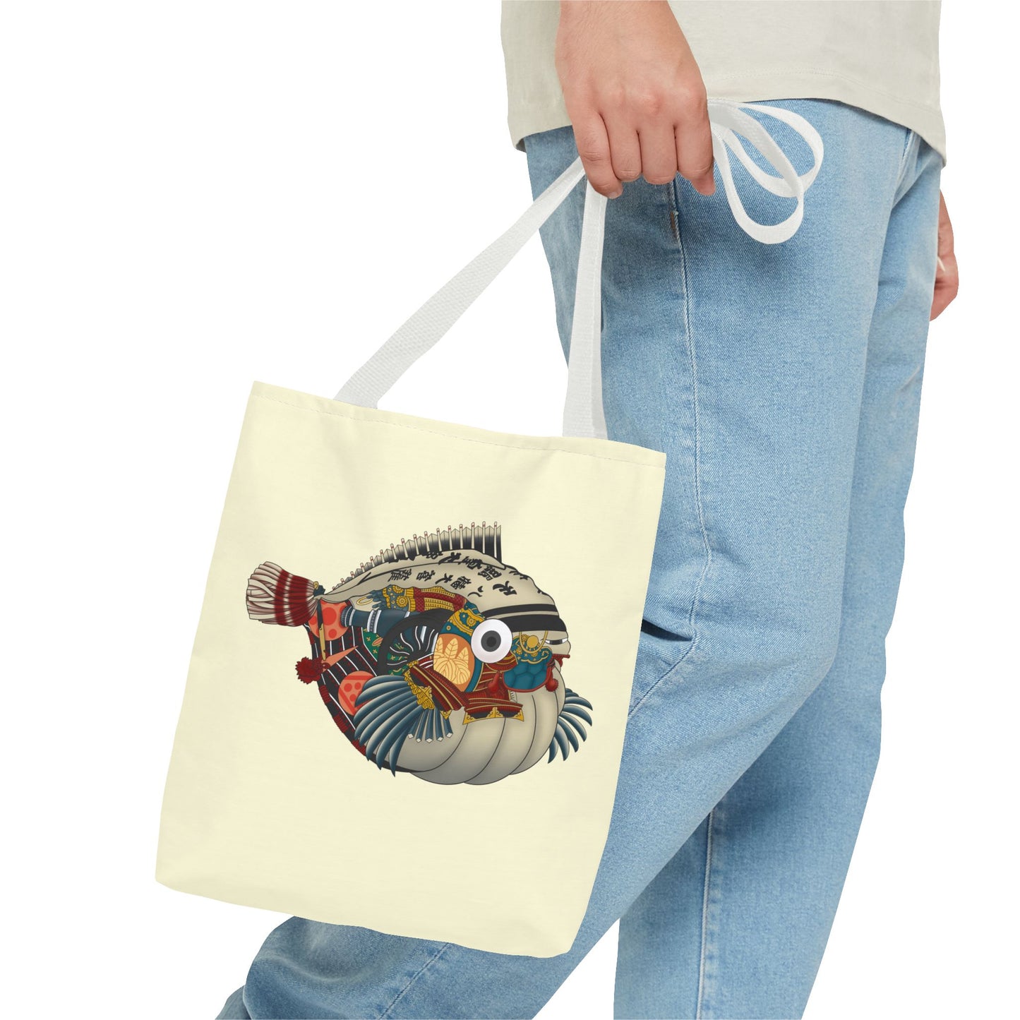 Puffer Fish Japanese Art Tote Bag — Colorful Japanese-Inspired Marine Illustration