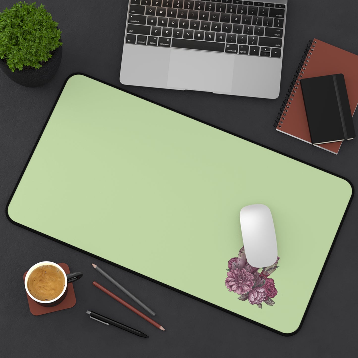 Crystal and Floral Desk Mat